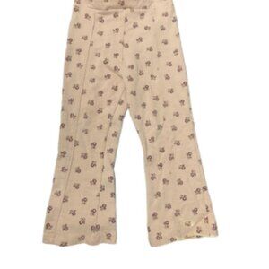 Nicole Miller girls 4T micro floral boot cut flare cozy sweatpants GUC